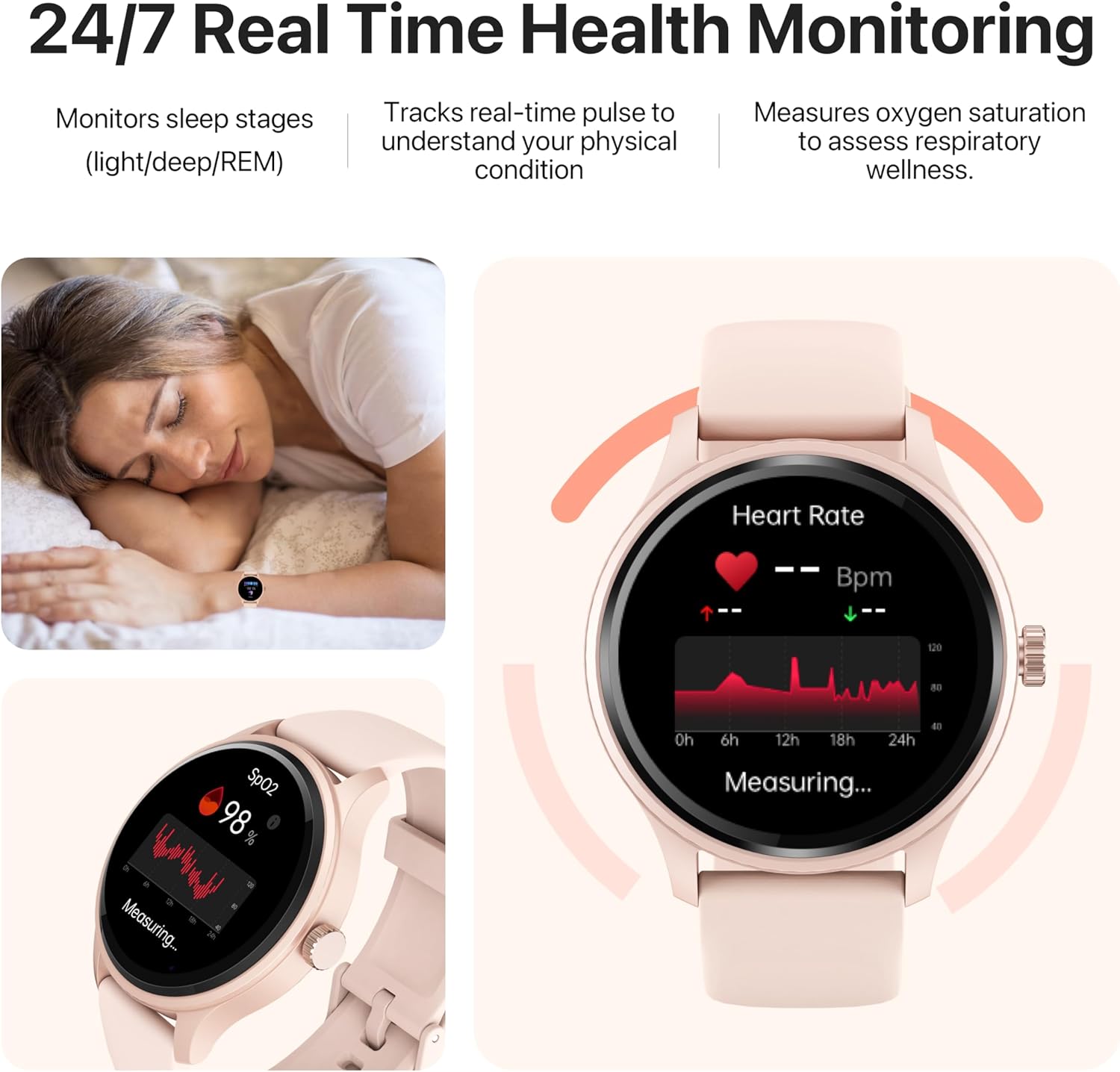 Smart Watch, HD Smartwatch for Men Women (Answer/Make Calls), Fitness Watch with 100+ Sport Modes, IP68 Waterproof/Heart Rate/Sleep Monitor, Activity Trackers for iOS/Android