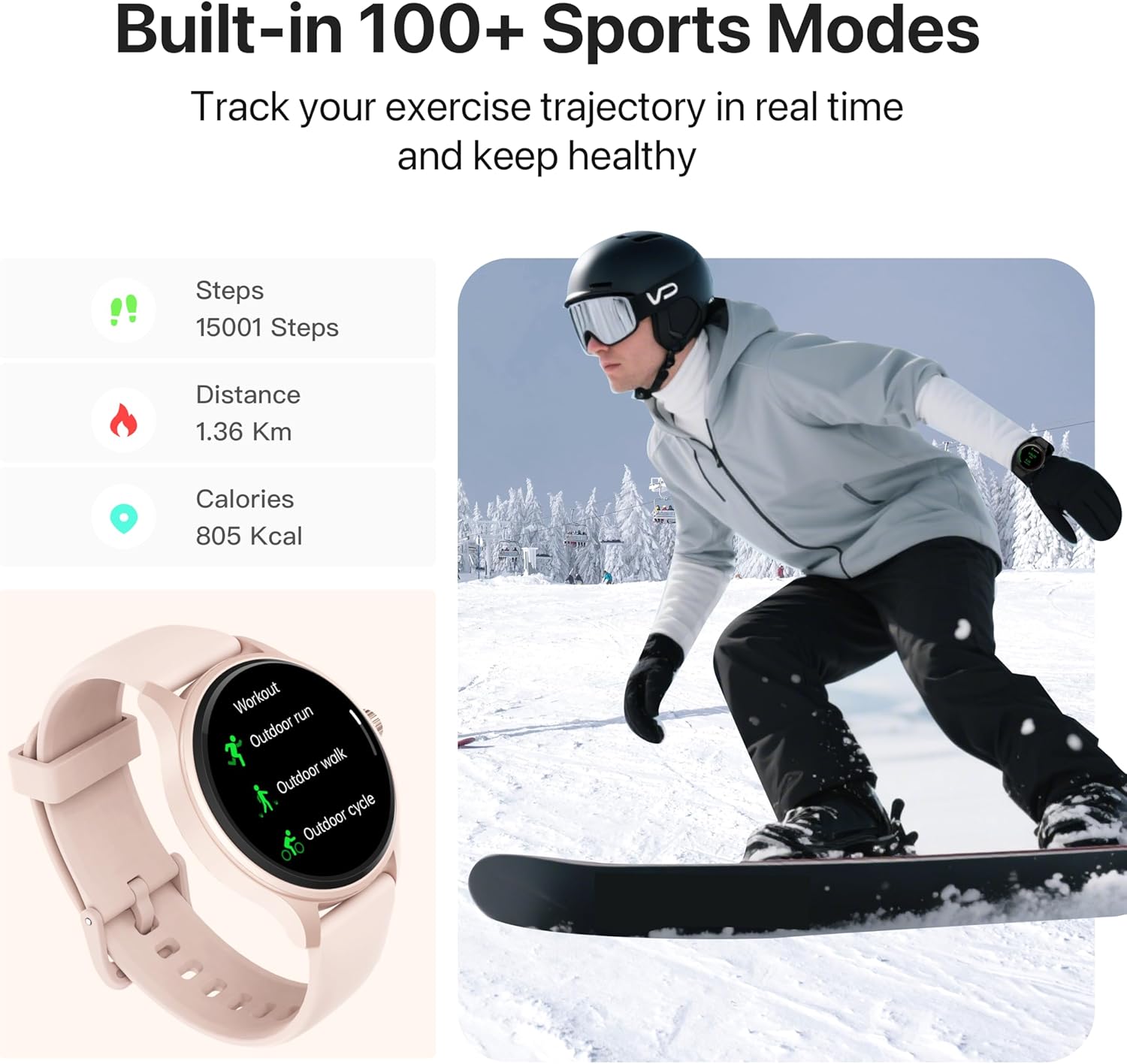Smart Watch, HD Smartwatch for Men Women (Answer/Make Calls), Fitness Watch with 100+ Sport Modes, IP68 Waterproof/Heart Rate/Sleep Monitor, Activity Trackers for iOS/Android