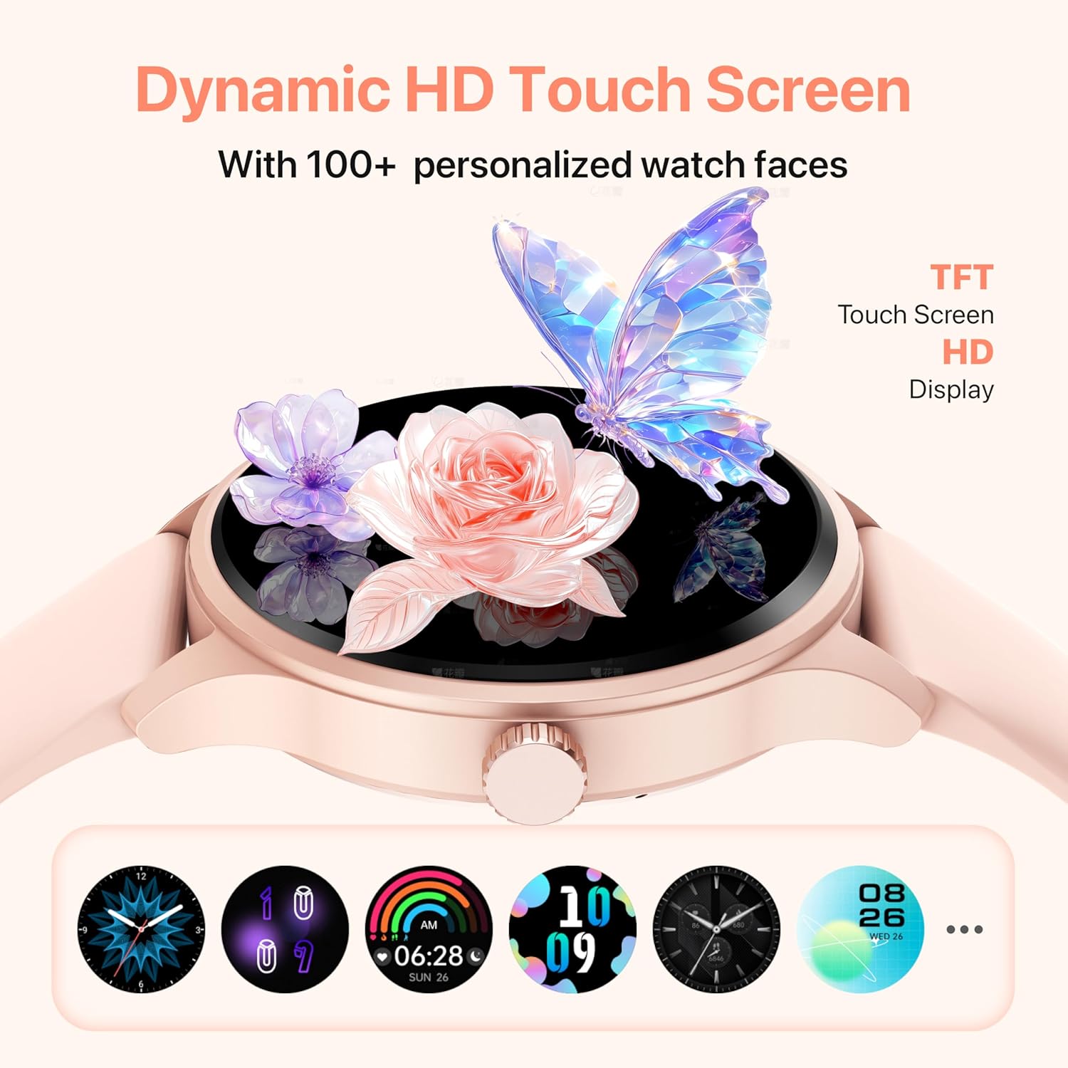 Smart Watch, HD Smartwatch for Men Women (Answer/Make Calls), Fitness Watch with 100+ Sport Modes, IP68 Waterproof/Heart Rate/Sleep Monitor, Activity Trackers for iOS/Android