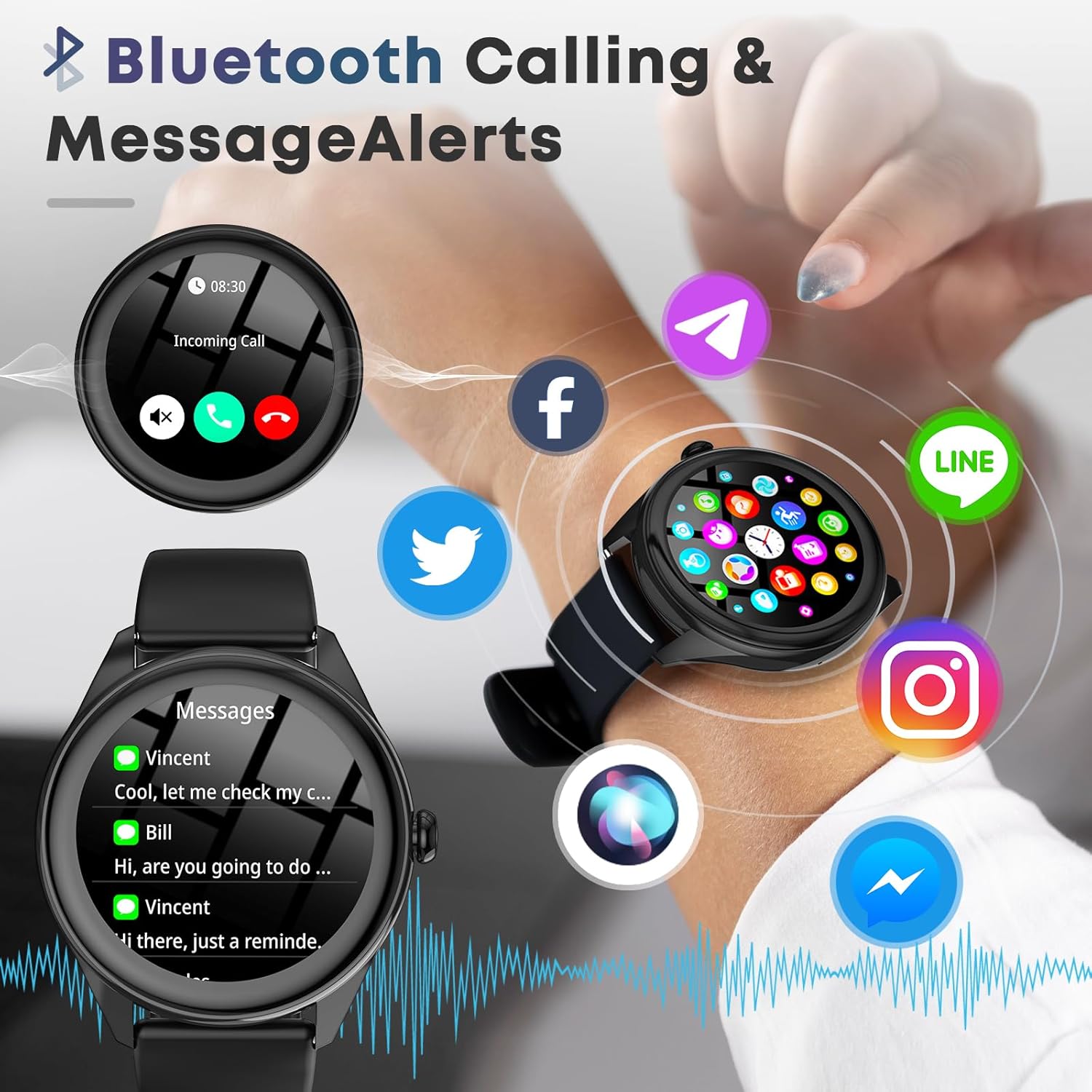 Smart Watch for Men, 1.39" HD Touchscreen Smartwatch with 120 Sports Modes, Alexa Built-in, Heart Rate/Sleep Monitor, Bluetooth Call & Music Control Fitness Watch for iPhone/Android (Black)