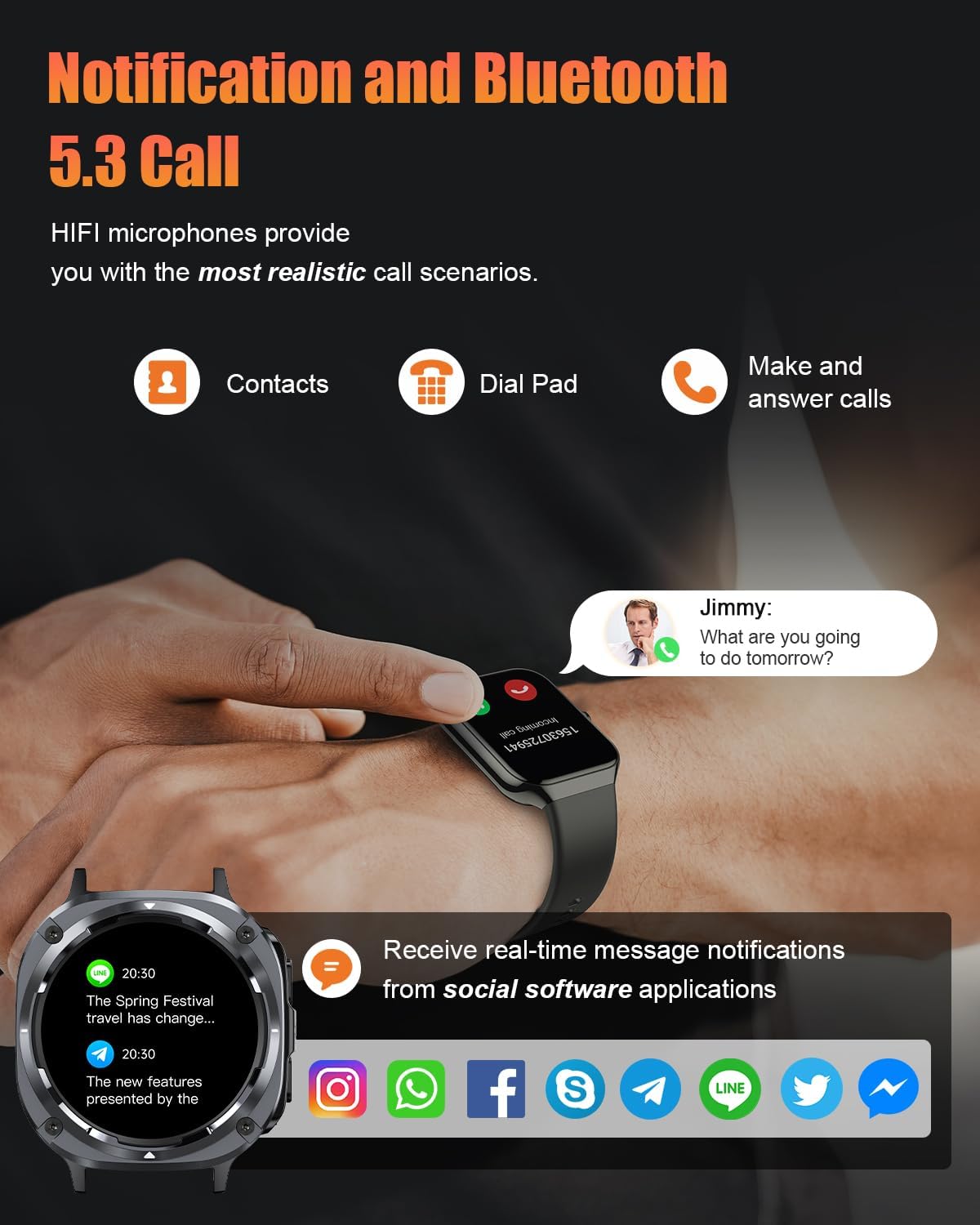 Military Smart Watches for Men(Answer/Make Calls), 1.39" HD Fitness Watch, 24/7 Heart Rate Sleep Monitor, Smart Watch for Men,114+ Sport Modes, IP68 Waterproof Smartwatch for Android iOS, 30Day, Black