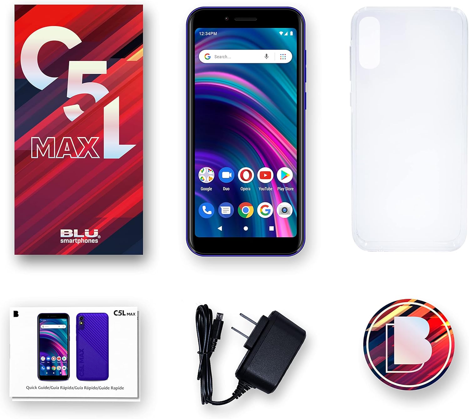 BLU C5L MAX | 2024 | All-Day Battery | GSM Unlocked | 5.7” Display | 16/2GB |US Version | US Warranty | Black