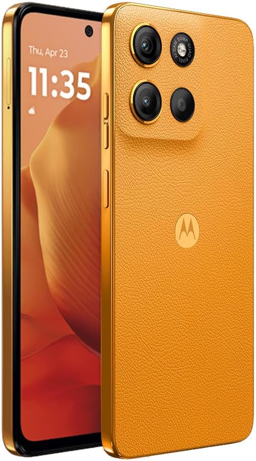 Motorola Moto G15 4G LTE (XT2521-2) 4+256GB Dual Sim | GSM Unlocked | International Model | for T-Mobile, Metro PCS, Mint & Tello - (Orange)
