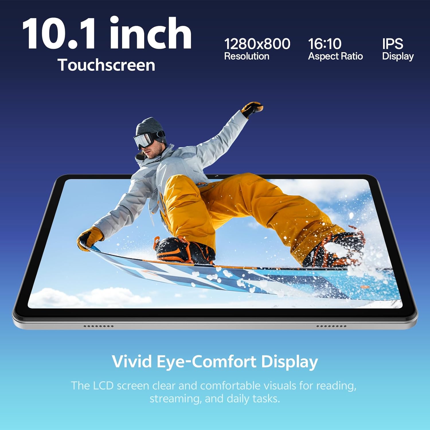 Android Tablet 10 Inch, Android 16 Tablet for Kids Adults, 20GB RAM 32GB Storage 1TB Expandable, Dual Cameras 8MP 2MP, 6000mAh Dual Speakers WiFi 6 Gray