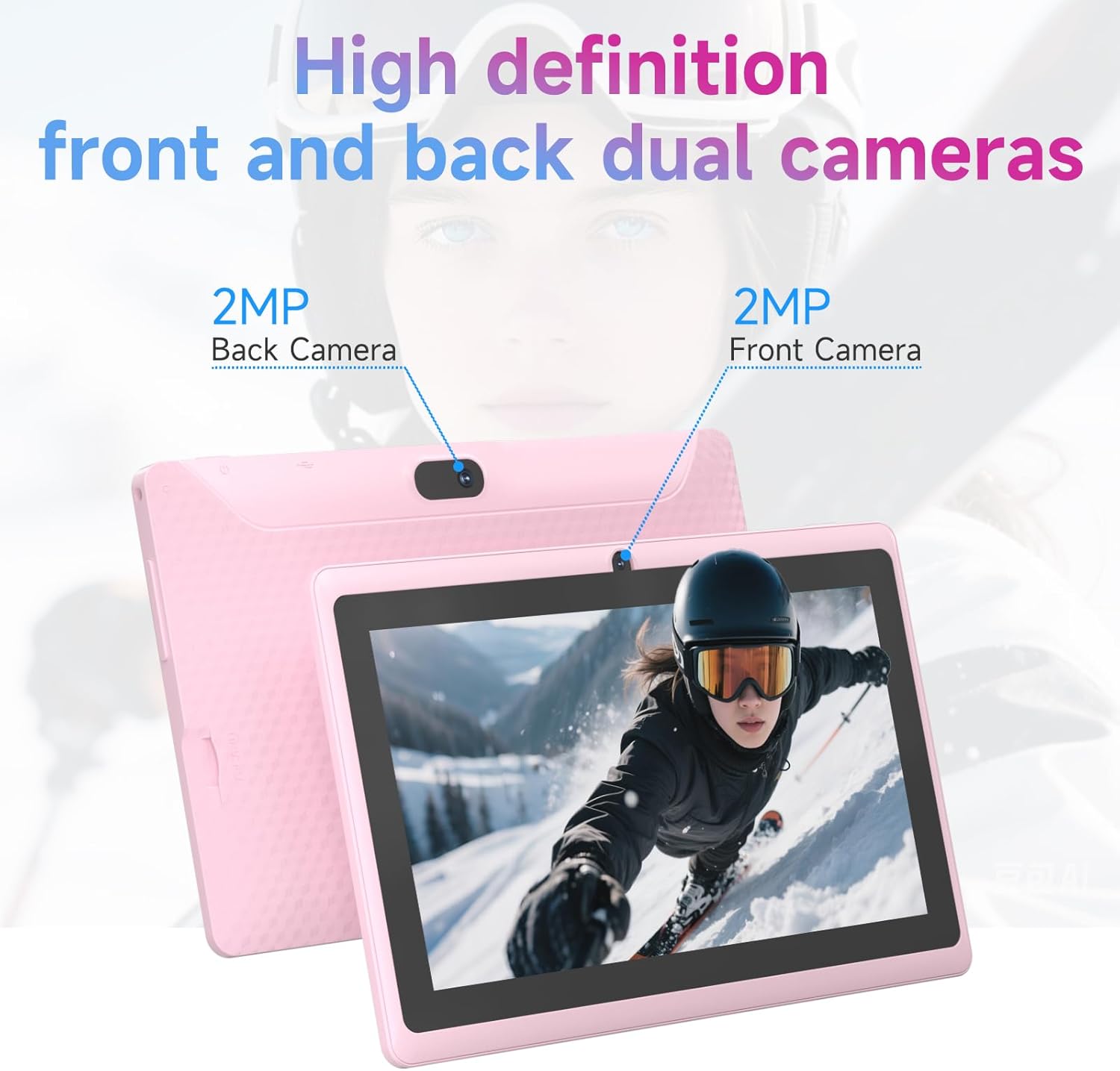 Tablet 7Inch Android 14.0 with Protective Case, 8GB(3+5GB Expand) RAM+ 32GB ROM, IPS Screen, Dual Camera, Bluetooth 5.0 WiFi Tab (Pink)