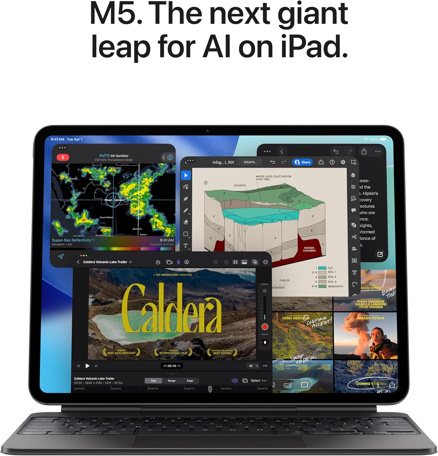 Apple iPad Pro 13-inch (M5): Ultra Retina XDR Display, 256GB, Landscape 12MP Front Camera/12MP Back Camera, LiDAR Scanner, Wi-Fi 7 with Apple N1, Face ID, All-Day Battery Life — Space Black
