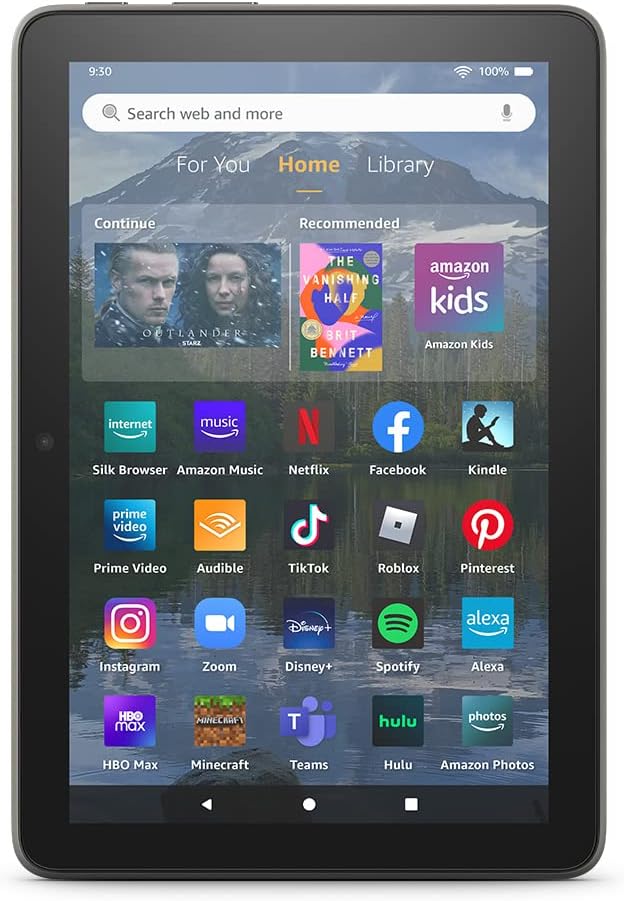 Amazon Fire HD 8 Plus tablet, 8” HD Display, 64 GB, 30% faster processor, 3GB RAM, wireless charging, (2022 release), Gray