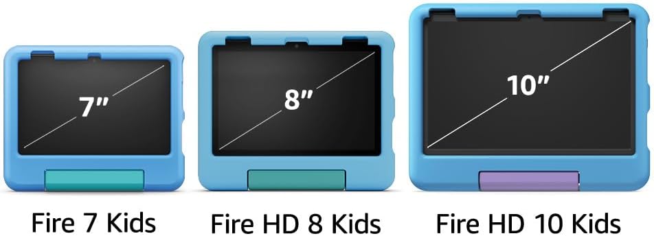 Amazon Fire 7 Kids tablet (newest model) ages 3-7. Top-selling 7" kids tablet on Amazon. Includes 6 months of ad-free and exclusive content, easy parental controls, 10-hr battery, 16 GB, Purple