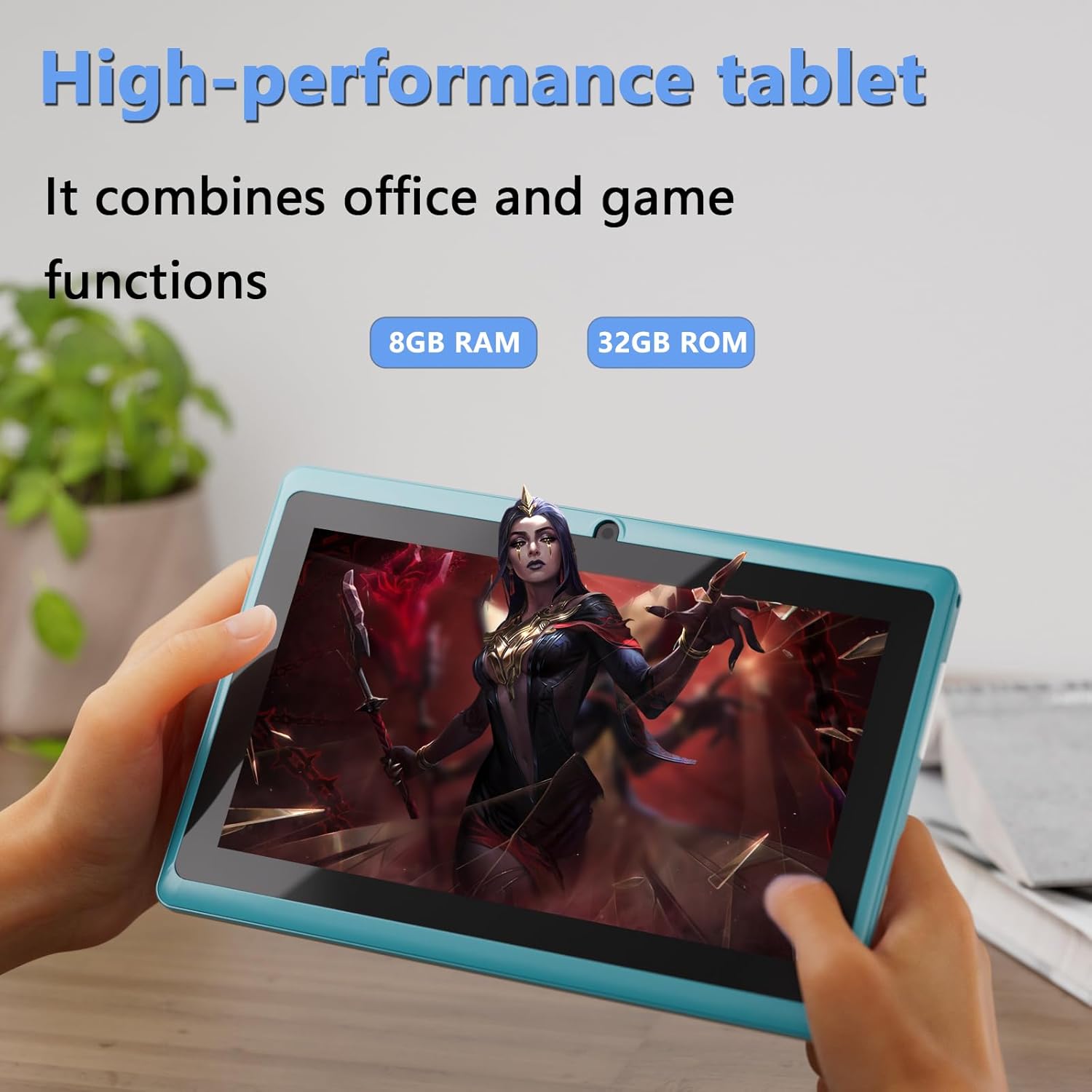ZZB 7 inch Tablet Android 14, 8GB RAM (5GB Expandable) 32GB ROM Tablets Supports 1TB MicroSD, Widevine L1, Dual Camera Tableta 5G WiFi-6 Android Tablet with Case, 7" Tablets+Cover 2026 (Navy Blue)