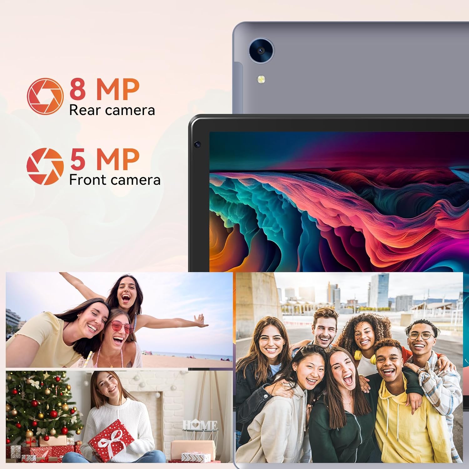 Tablet,10.1" Android 15 Tablet with Octa-core Processor 24GB RAM 128GB ROM HD IPS Touchscreen 8H Battery, Wi-Fi 6, BT 5.0, Dual Camera, Android Tablets