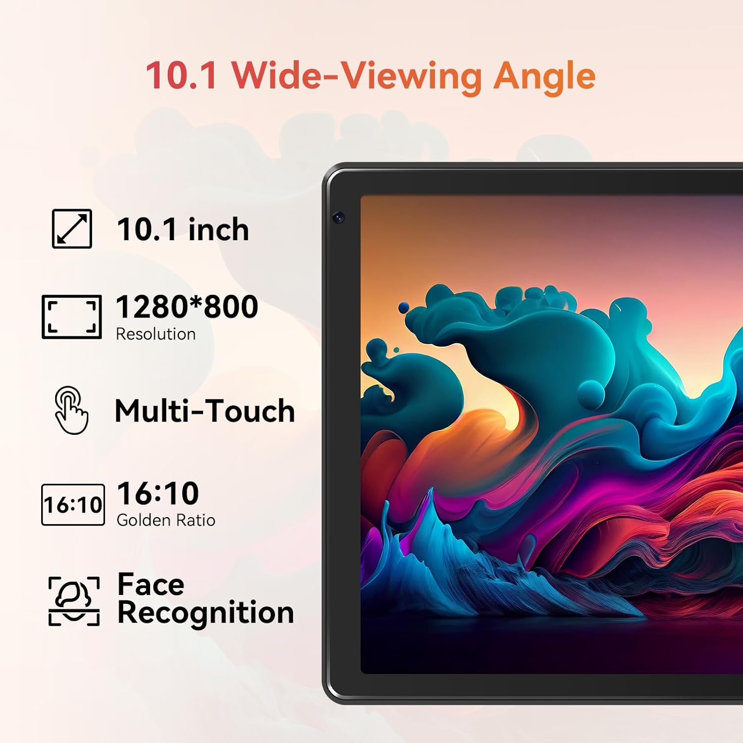 Tablet,10.1" Android 15 Tablet with Octa-core Processor 24GB RAM 128GB ROM HD IPS Touchscreen 8H Battery, Wi-Fi 6, BT 5.0, Dual Camera, Android Tablets