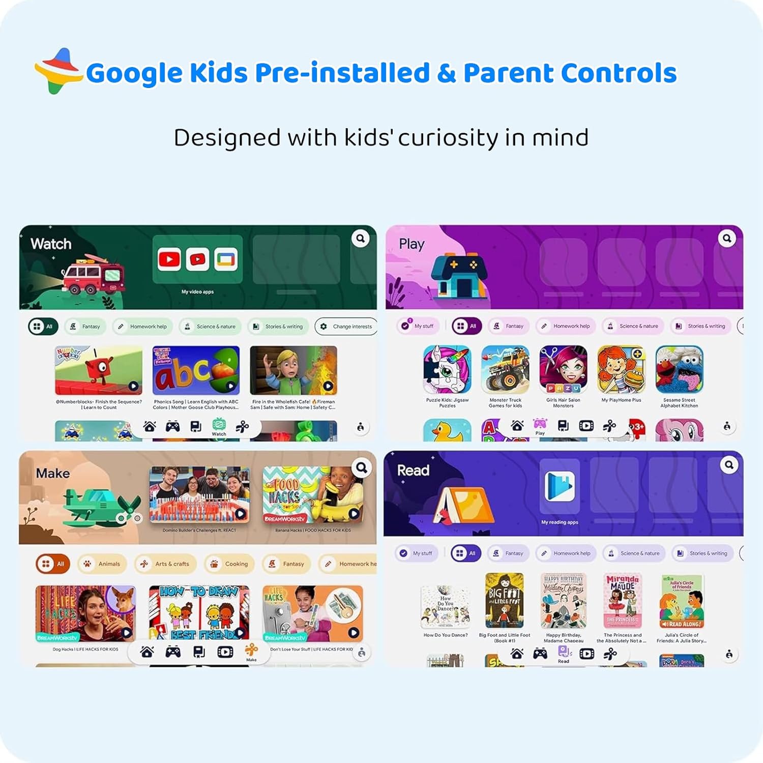 2026 Upgraded Android 15 Tablet, 10inch Kids Tablet, Octa-core CPU, 10GB+64GB+1TB Expand Tablets for Kids with Kids Space, Parental Control, 6000mAh Big Battery,Touchscreen Tableta,Blue