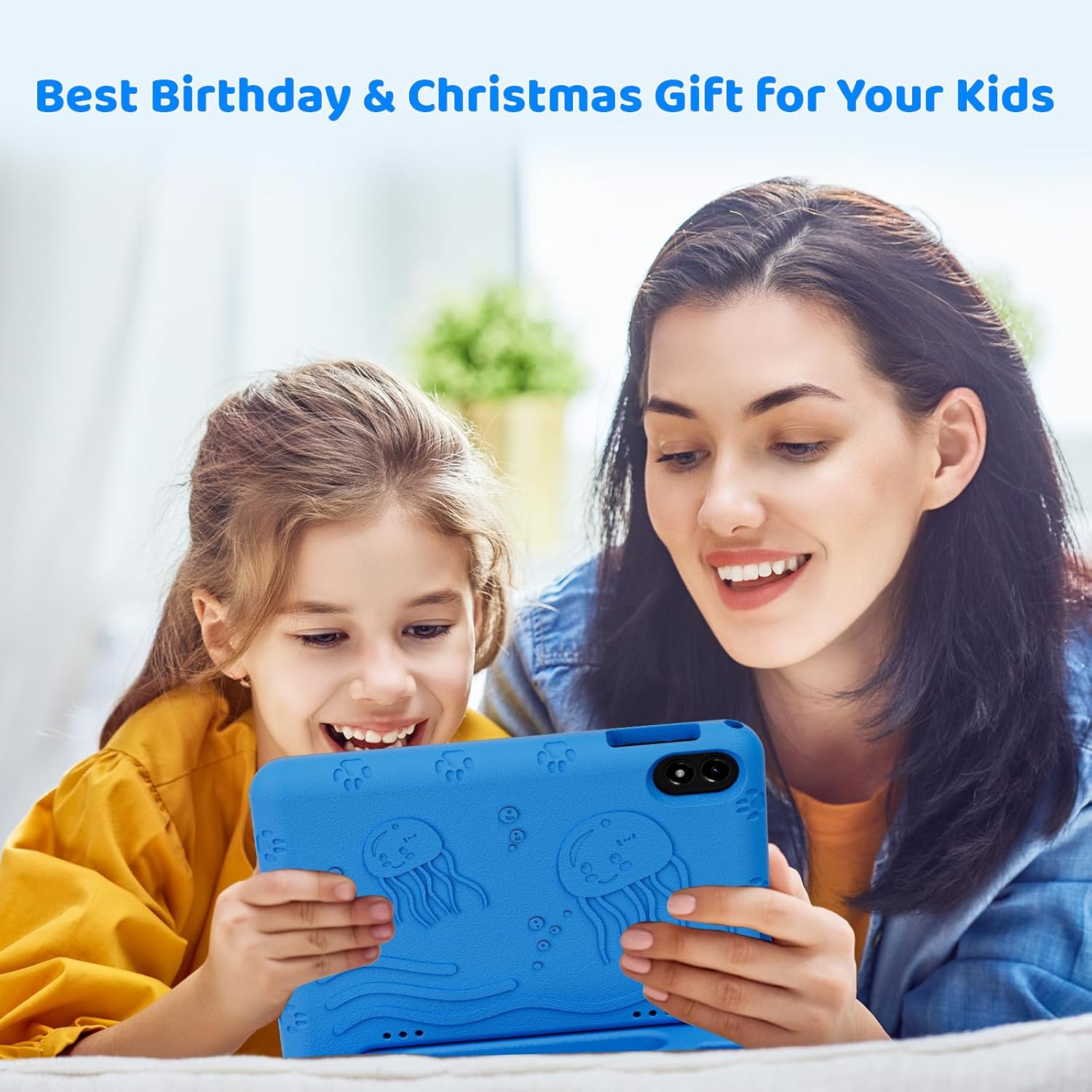 2026 Upgraded Android 15 Tablet, 10inch Kids Tablet, Octa-core CPU, 10GB+64GB+1TB Expand Tablets for Kids with Kids Space, Parental Control, 6000mAh Big Battery,Touchscreen Tableta,Blue